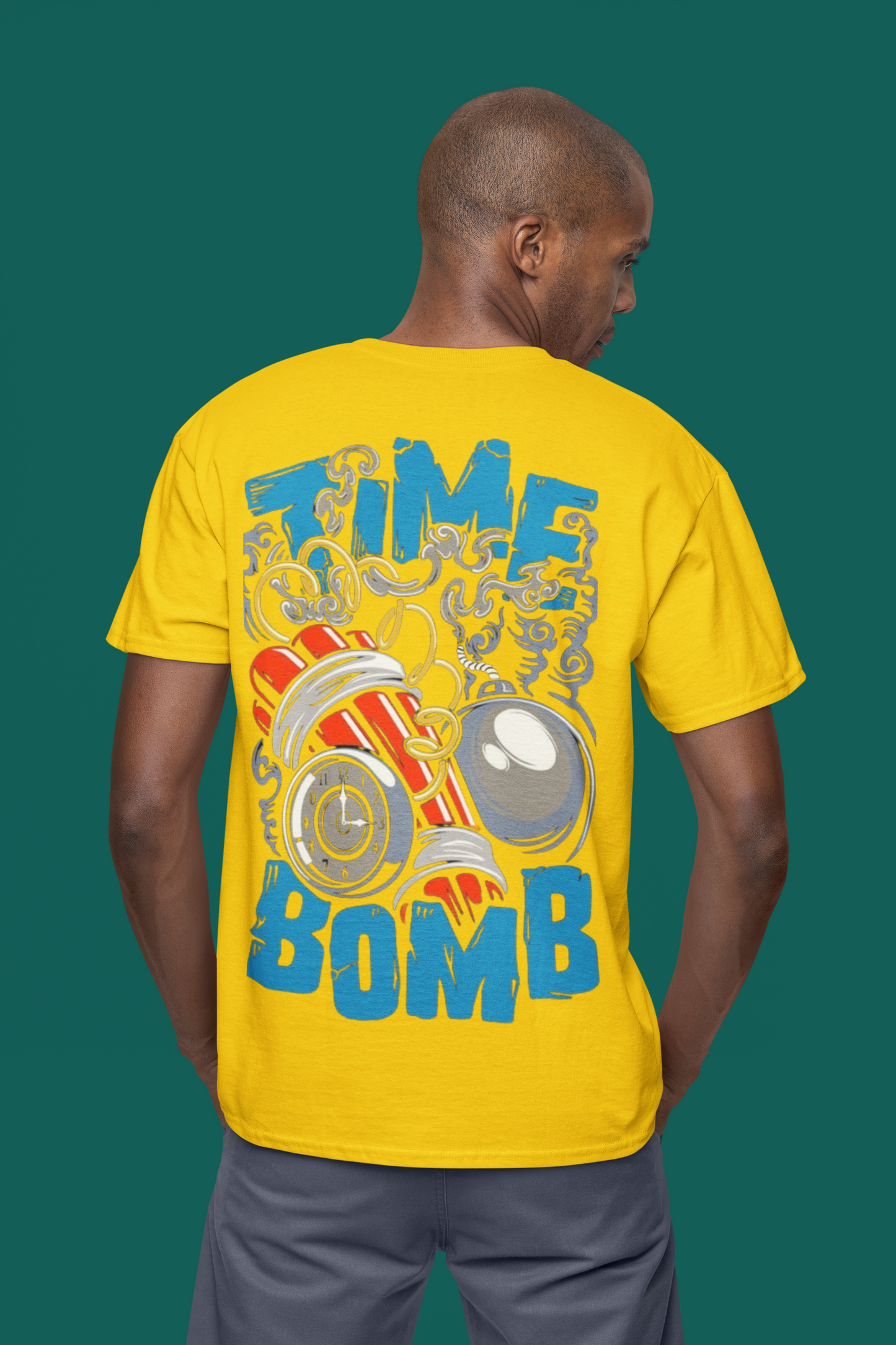 TIME BOMB PRINT OVERSIZED UNISEX T-SHIRT